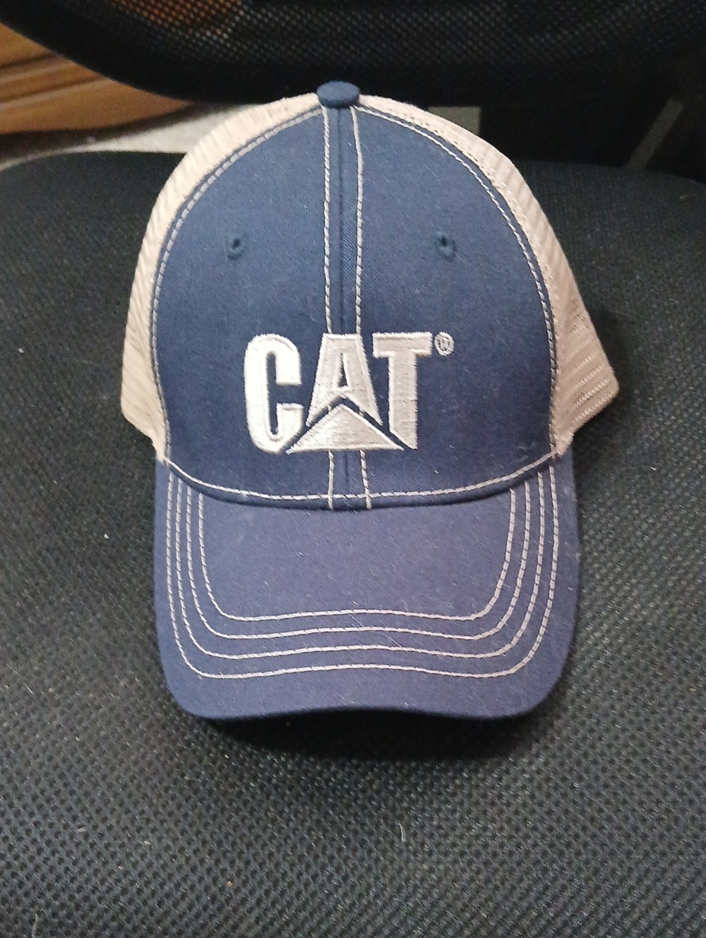 CAT Navy and Beige Mesh Cap